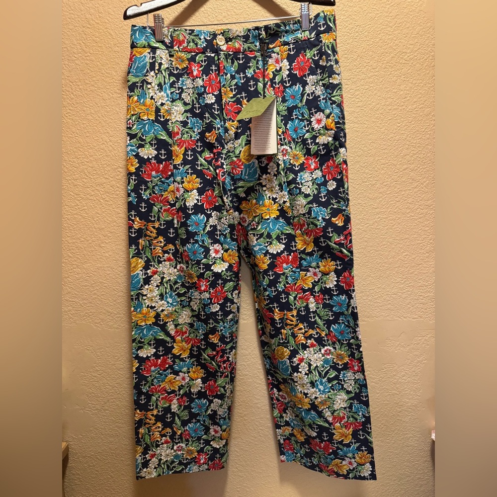 New Authentic Gucci GG Logo Multicolor Floral Pants Size IT 50 / US 34
